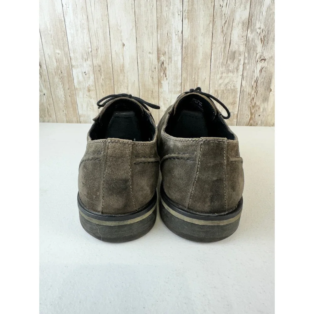 Gray Saks Fifth Avenue Star Dom Mens Shoe Sz 8 Brown Leather Suede‎ Lace Up